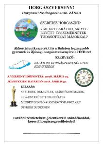 "Horgássz, ne Drogozz" 2018. ZÁNKA Meghívó